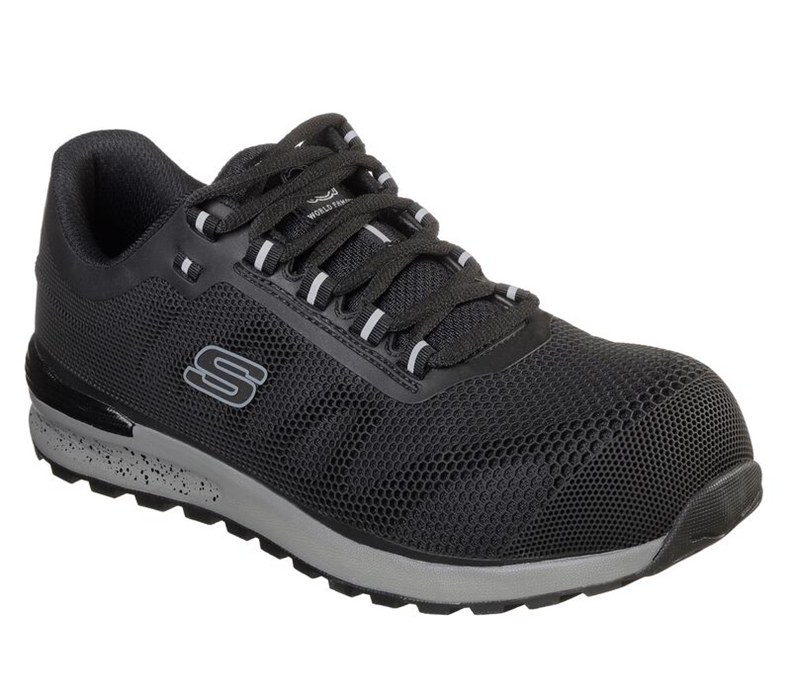 Skechers Herr Svarta Snörskor - Work: Bulklin Comp Toe - Sverige (XGJWV-8076)
